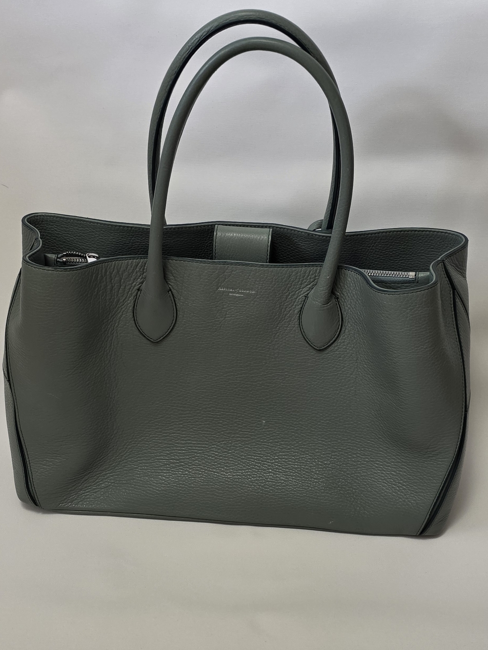 Designer-Style Women's Travel Tote Bag in Slate Green - Picture 3 of 7